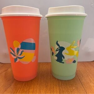 Starbucks 2021 Reusable Colorful Easter Bunny Tumblers 16 oz